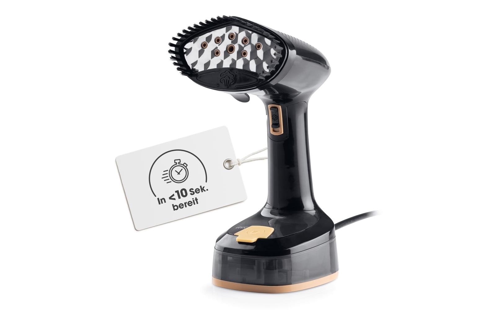 CLEANmaxx Dampfbürste faltbar 1600W schwarz 1600W schwarz 165ml Tank, Dampfglätter