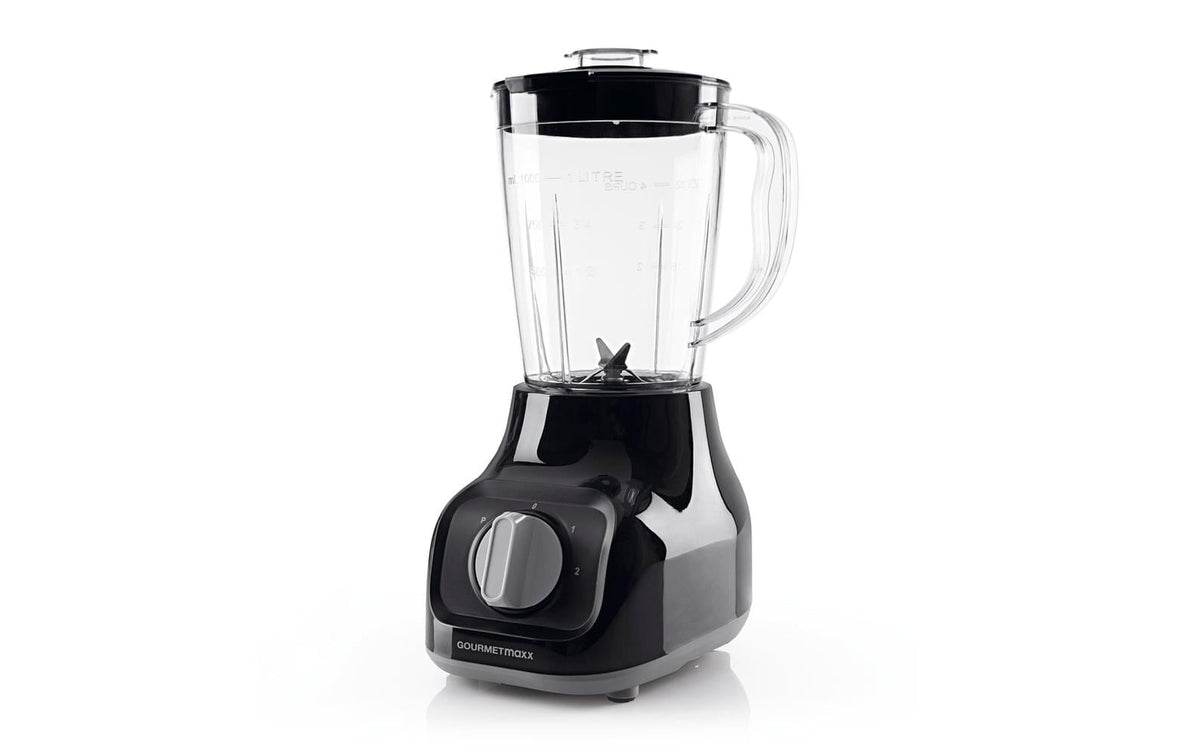 GOURMETmaxx Standmixer 350W schwarz 4 Edelstahlklingen, 2 Stufen