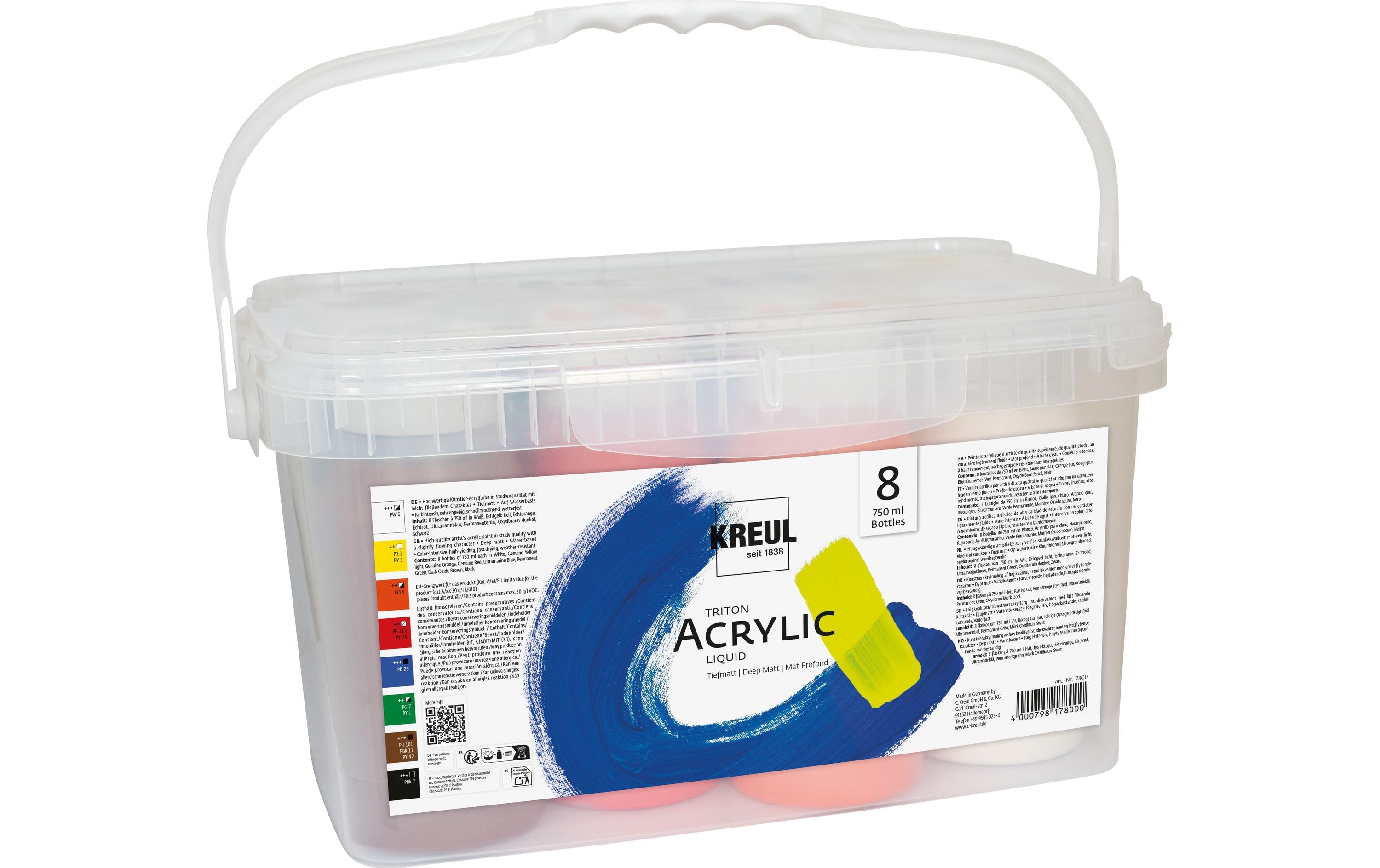 Kreul SG Triton Acrylic Powerpack Set 8 x 750 ml