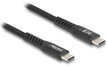 Delock USB-Kabel C-C, 60W, 1.0m, magnetisch schwarz, USB 2.0, 60W, magnetisches RollUp