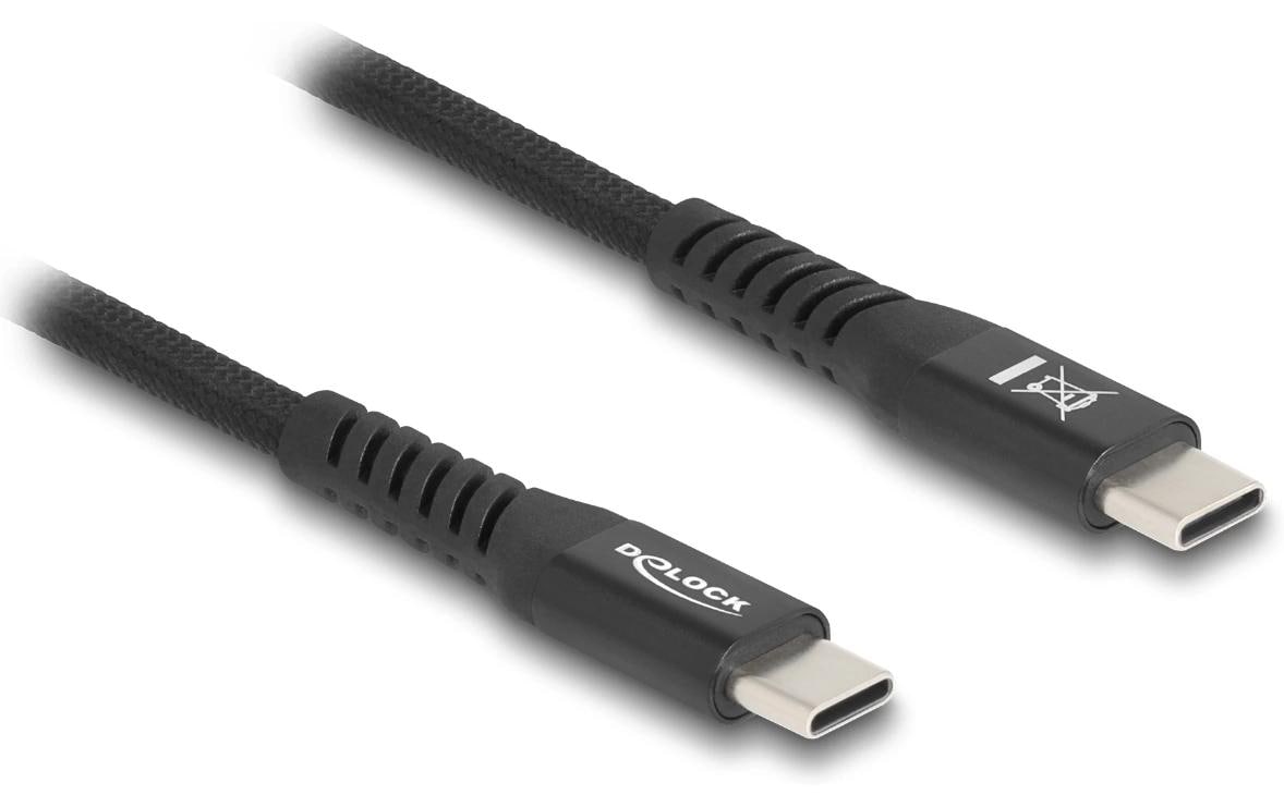 Delock USB-Kabel C-C, 60W, 1.0m, magnetisch schwarz, USB 2.0, 60W, magnetisches RollUp
