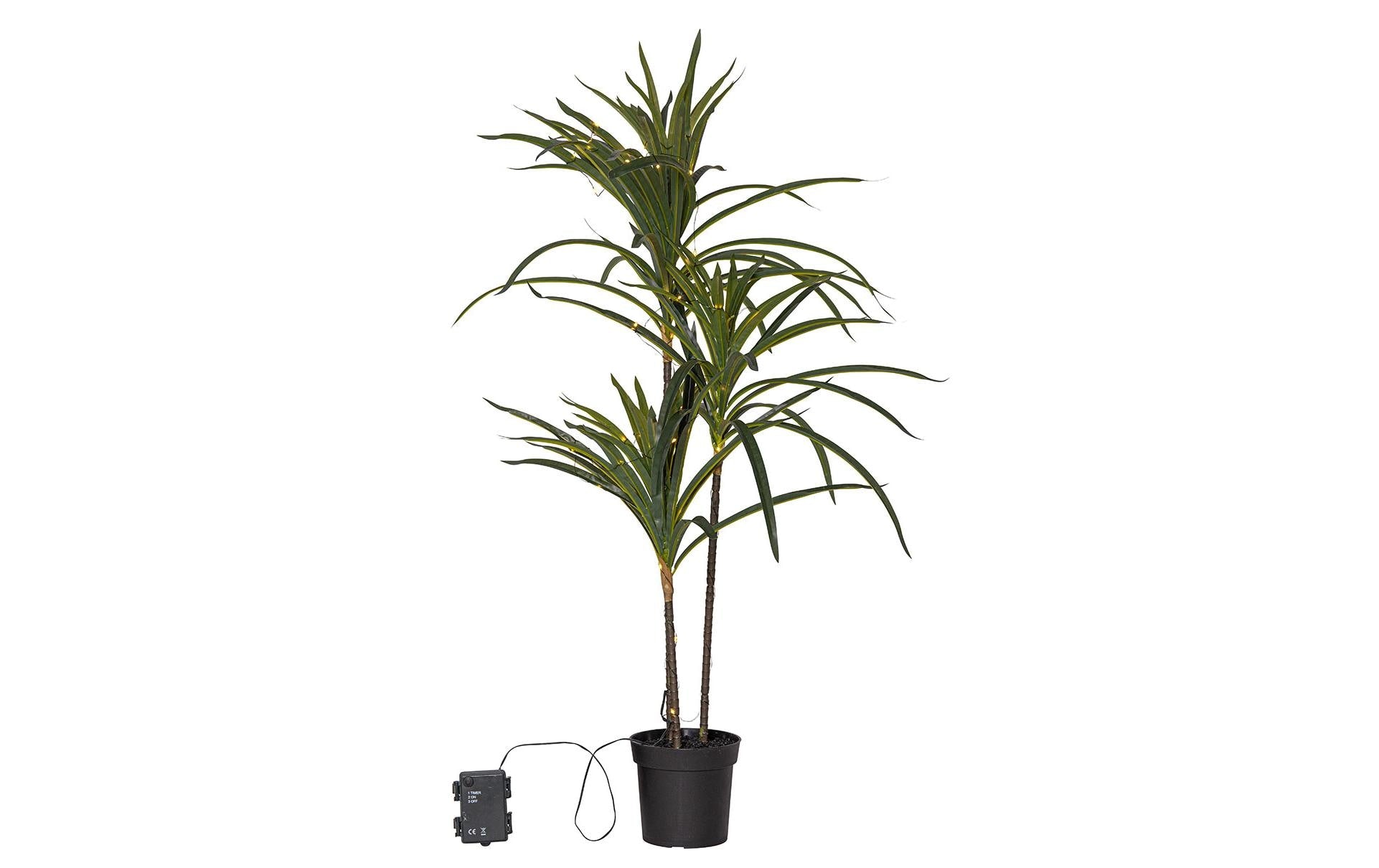 Star Trading künstliche Pflanze Bali 84cm LED Warmweiss, Timer, exkl. 3x AA Batterie