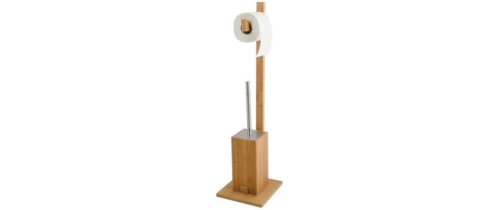 MSV Toilettengarnitur Bambus, Edelstahl