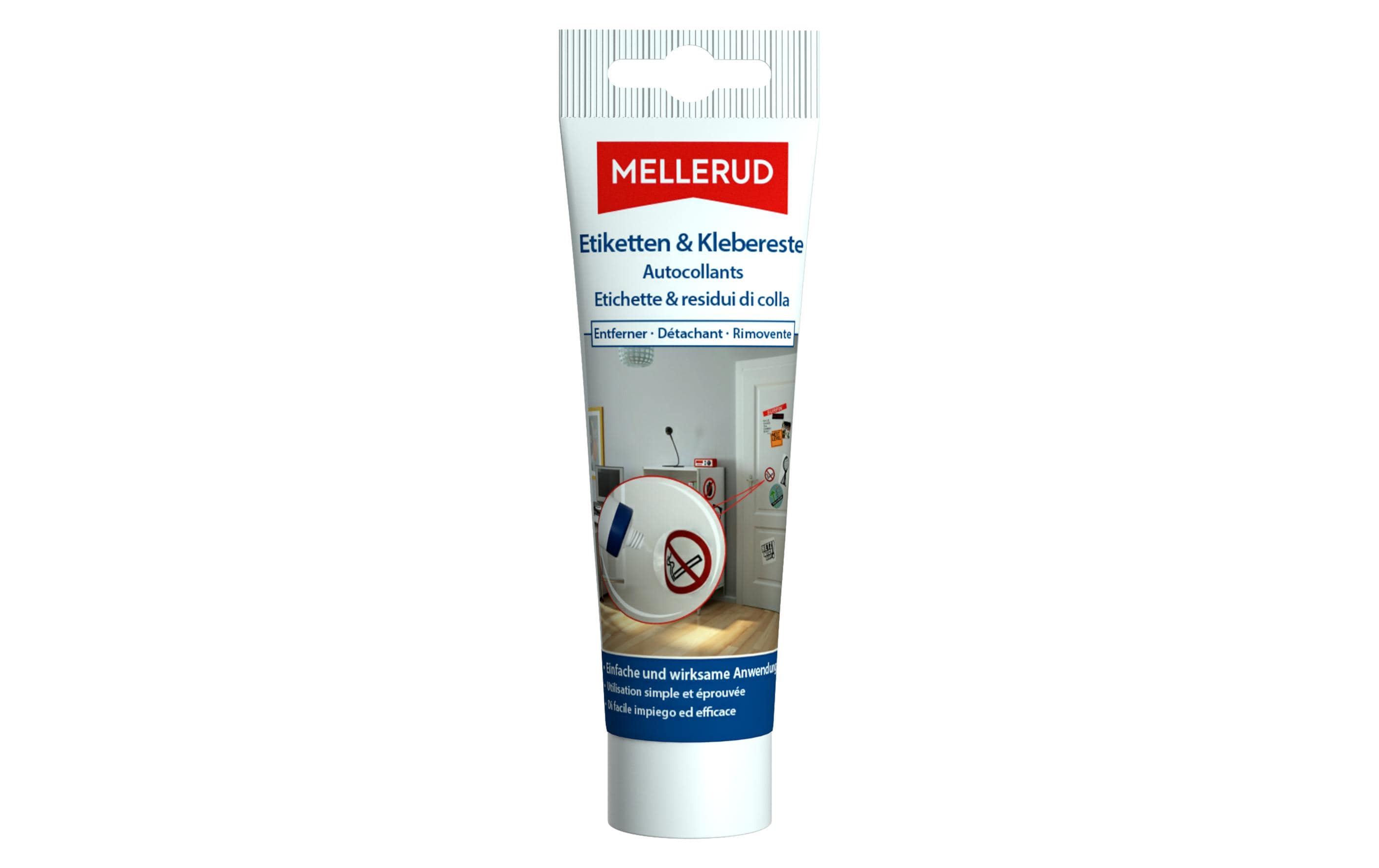 MELLERUD Etiketten / Klebereste Etiketten / Klebereste