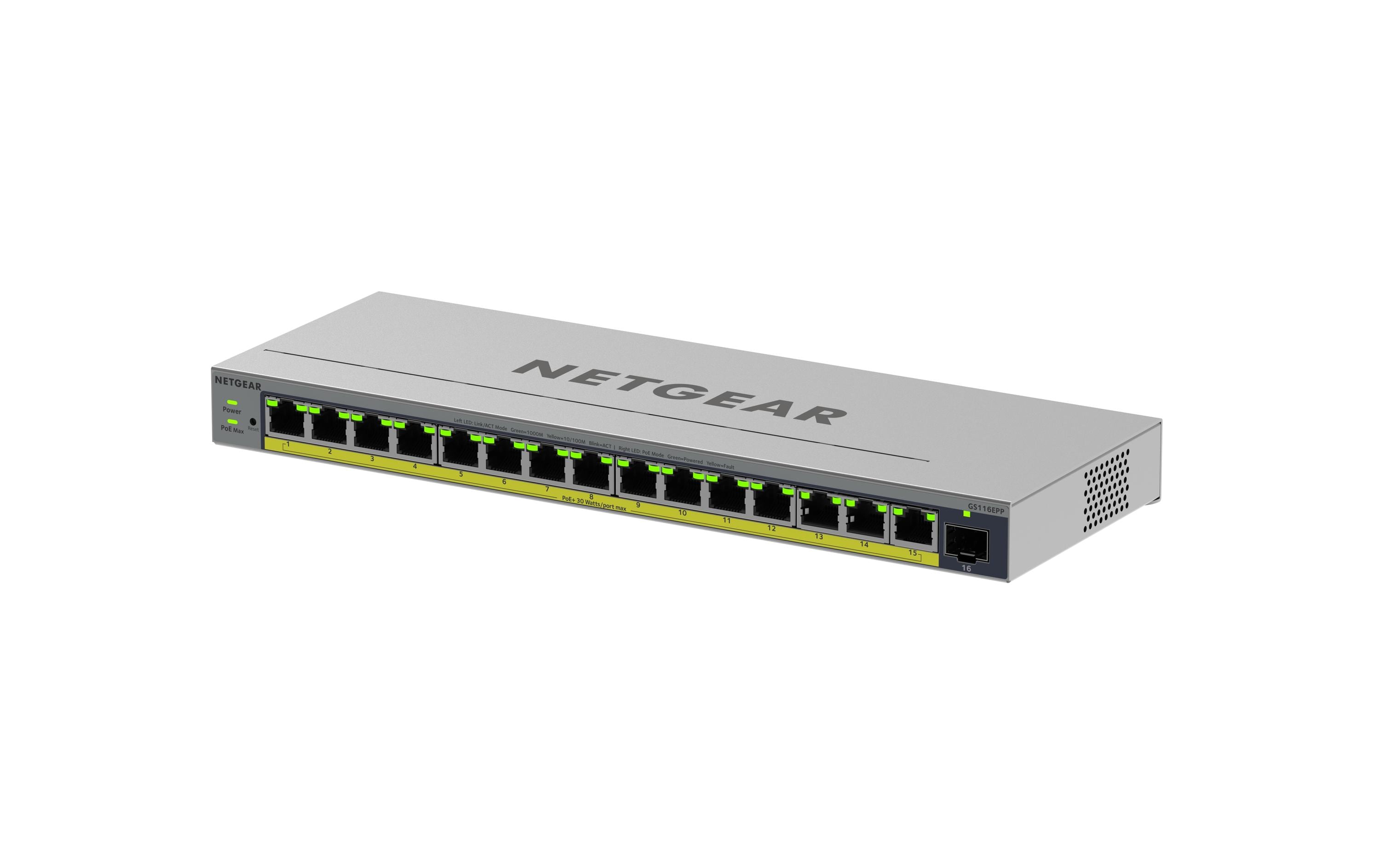 Netgear GS116EPP: 16 Port PoE+ Switch