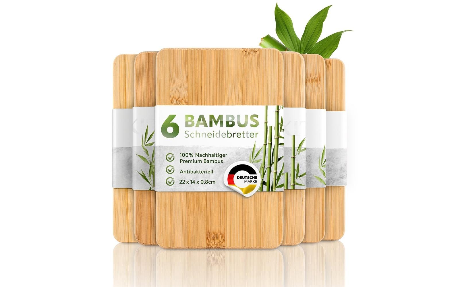 Exitoso Frühstücksbrett 6er Set Bambus 6 Stück, Bambus aus China