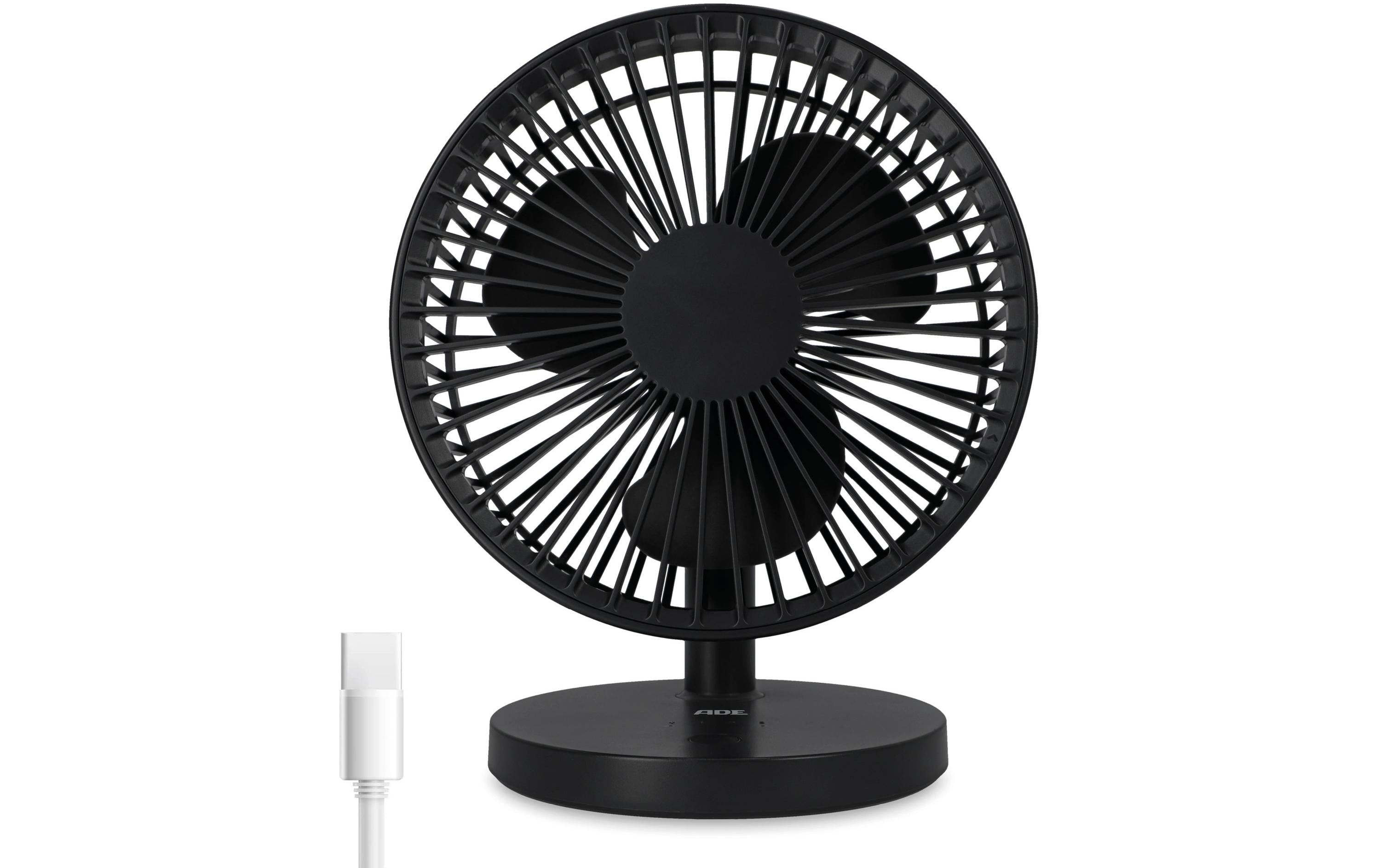Tischventilator kabellos, anthrazit USB-C, Betriebszeit bis zu 7,5 Stunden