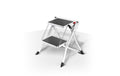 MSV Trittleiter 2 Stufen Klappbar schwarz-weiss, Stahl