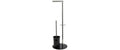 MSV Toilettengarnitur schwarz, Edelstahl/Glas