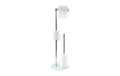 MSV Toilettengarnitur weiss, Edelstahl/Glas