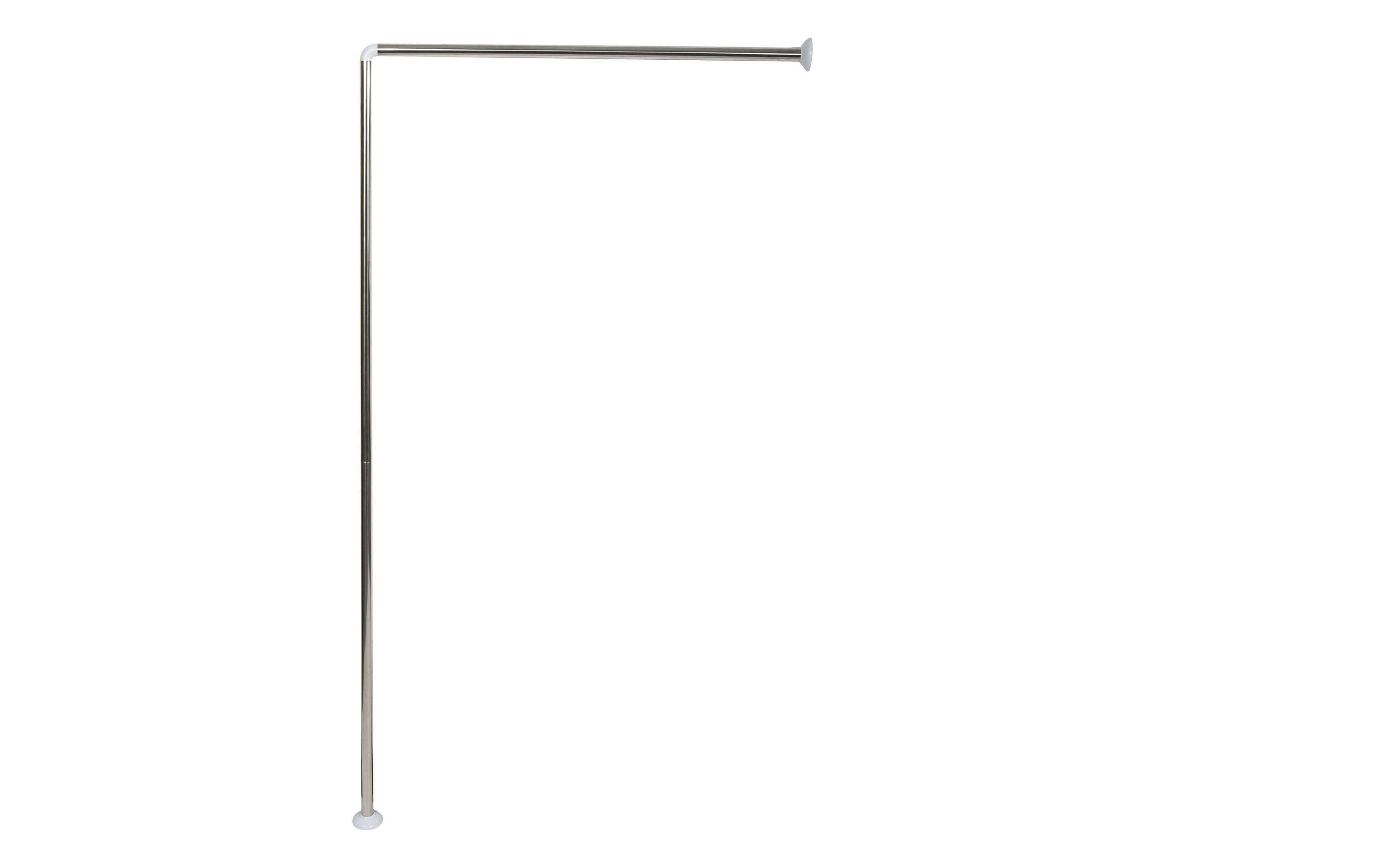MSV Duschstange Edelstahl 80x80x80 cm Edelstahl, 3-teilig