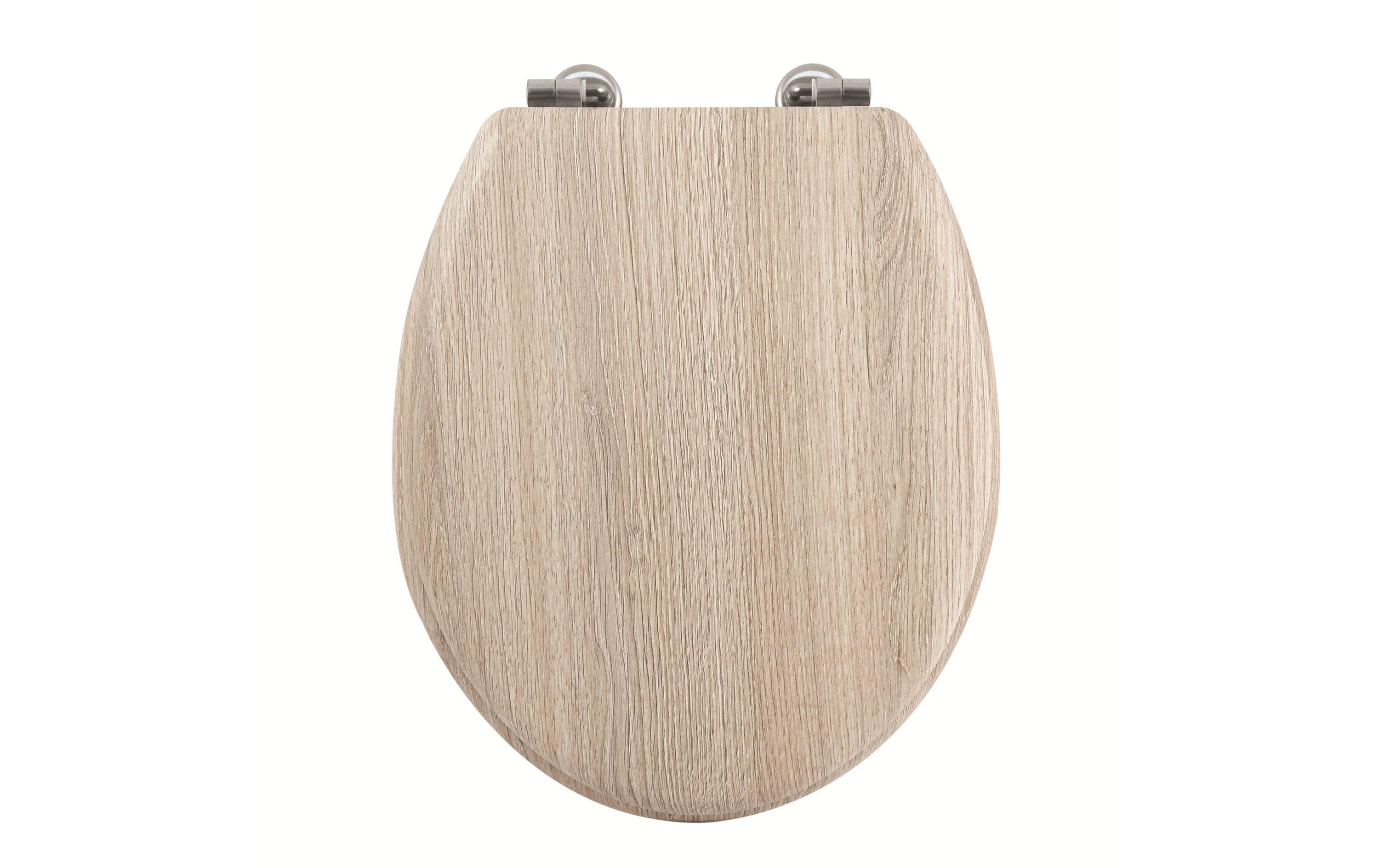 MSV WC-Sitz Parkett Dunkel Beige, MDF