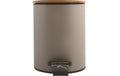 Spirella Treteimer Adonis 3L Taupe, Stahl/Bambus