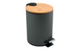 Spirella Treteimer Adonis 5L Anthrazit, Stahl/Bambus