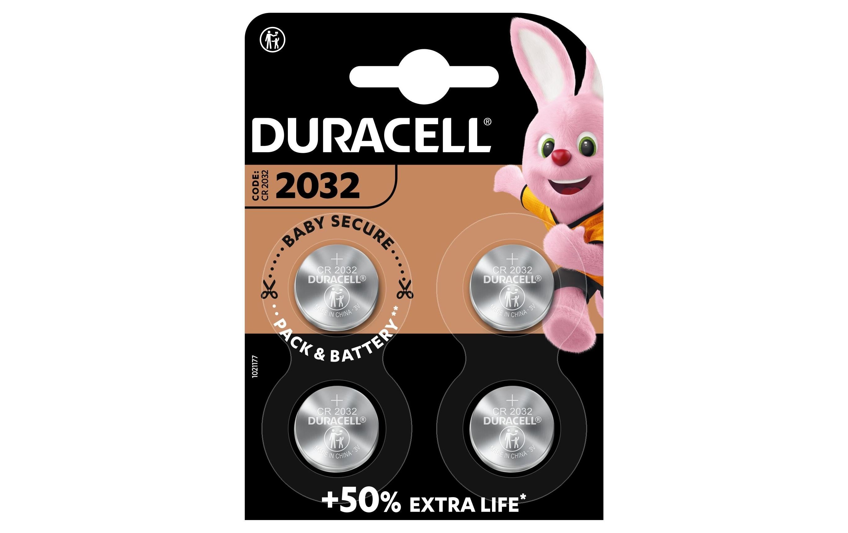 DURACELL Lithium CR2032, 4 Stk 3 Volt, 4 Stück