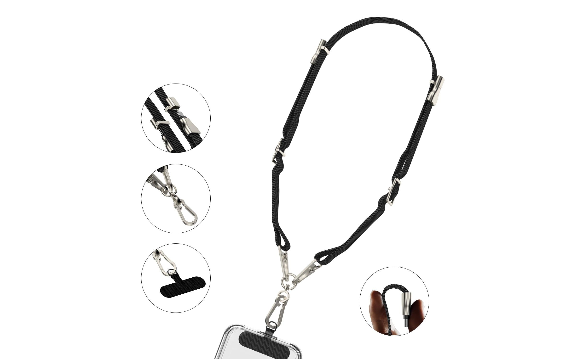 4smarts Handykette PowrCord Schwarz