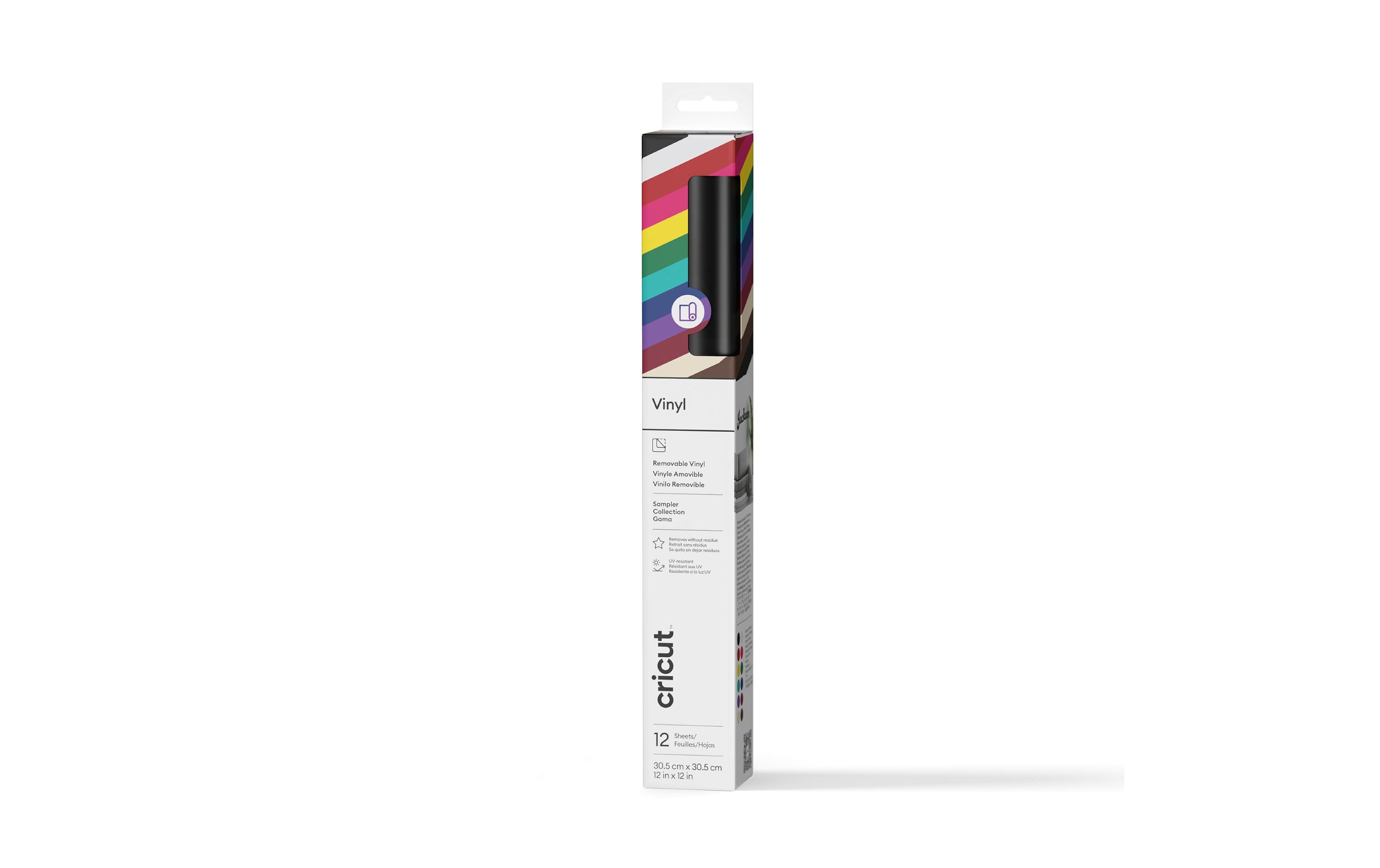Cricut Vinylfolie wiederablösbar Musterpack Variety, 12 Bögen à 30.5x 30.5cm