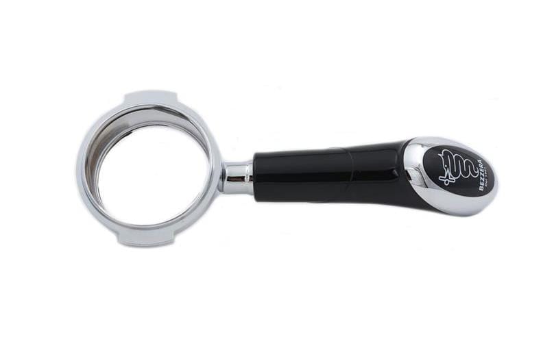 Bezzera Siebtraeger bodenlos mit Logo Messing, ohne Siebeinsatz, Griff