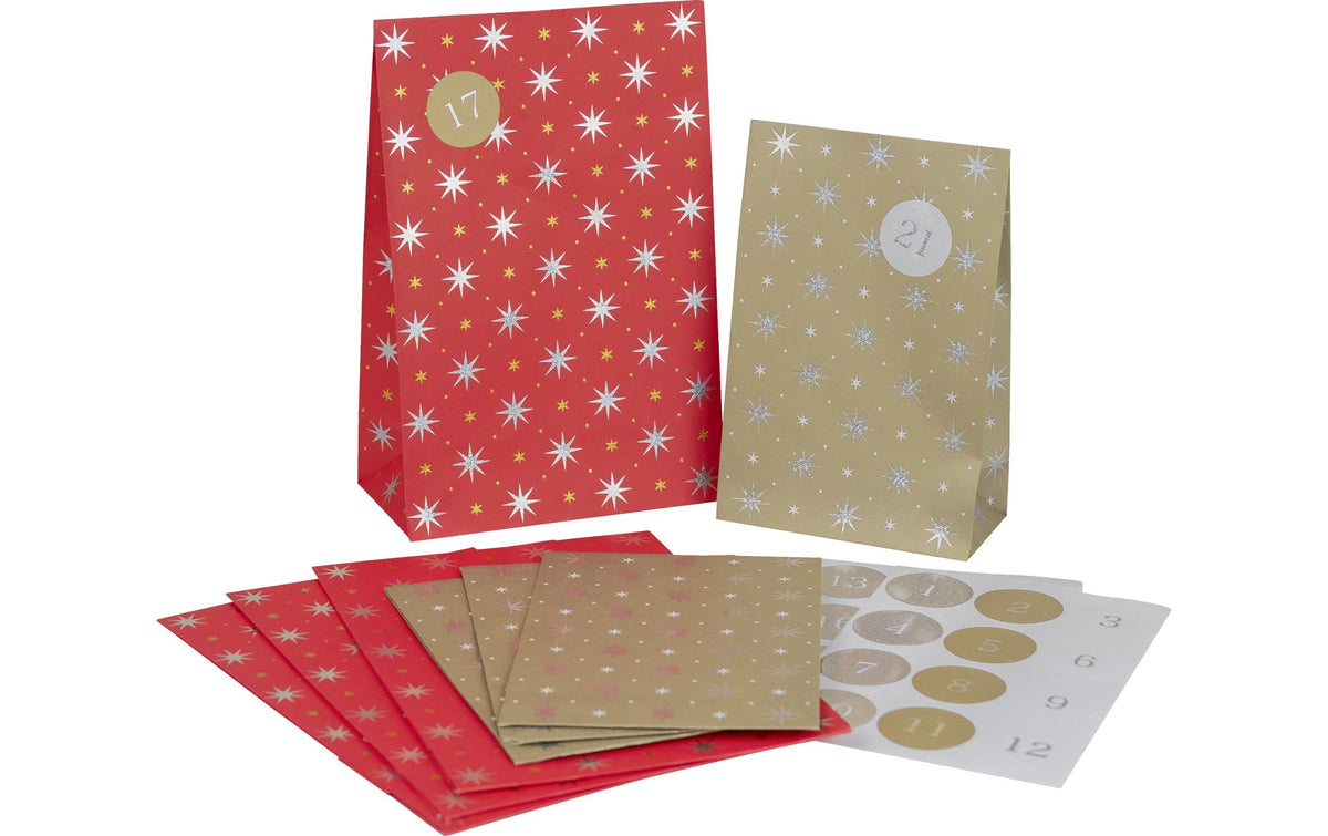 Stewo Geschenkbeutel Adventskalender Zidoni 16x8x24cm