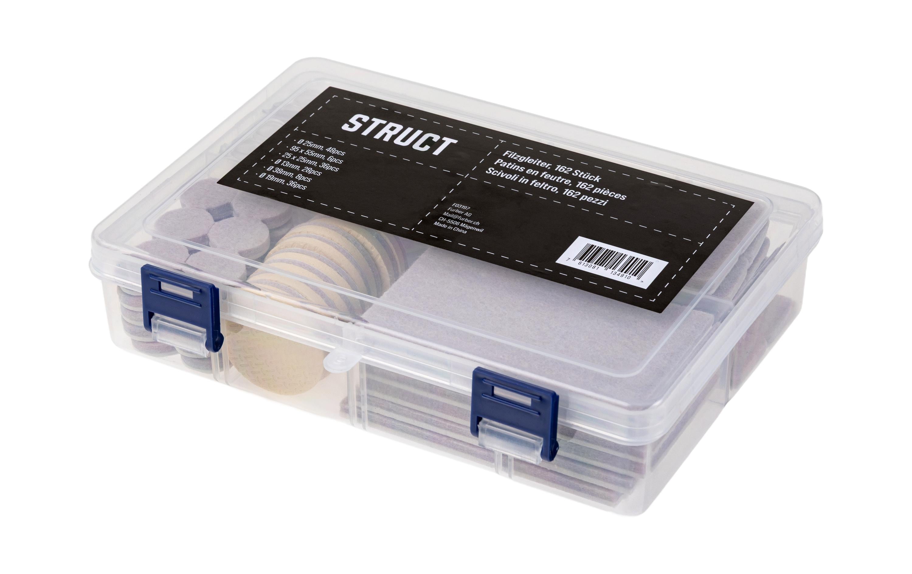 Struct Filzgleiter Sortiment 162-teilig beige, Filz PVC EVA