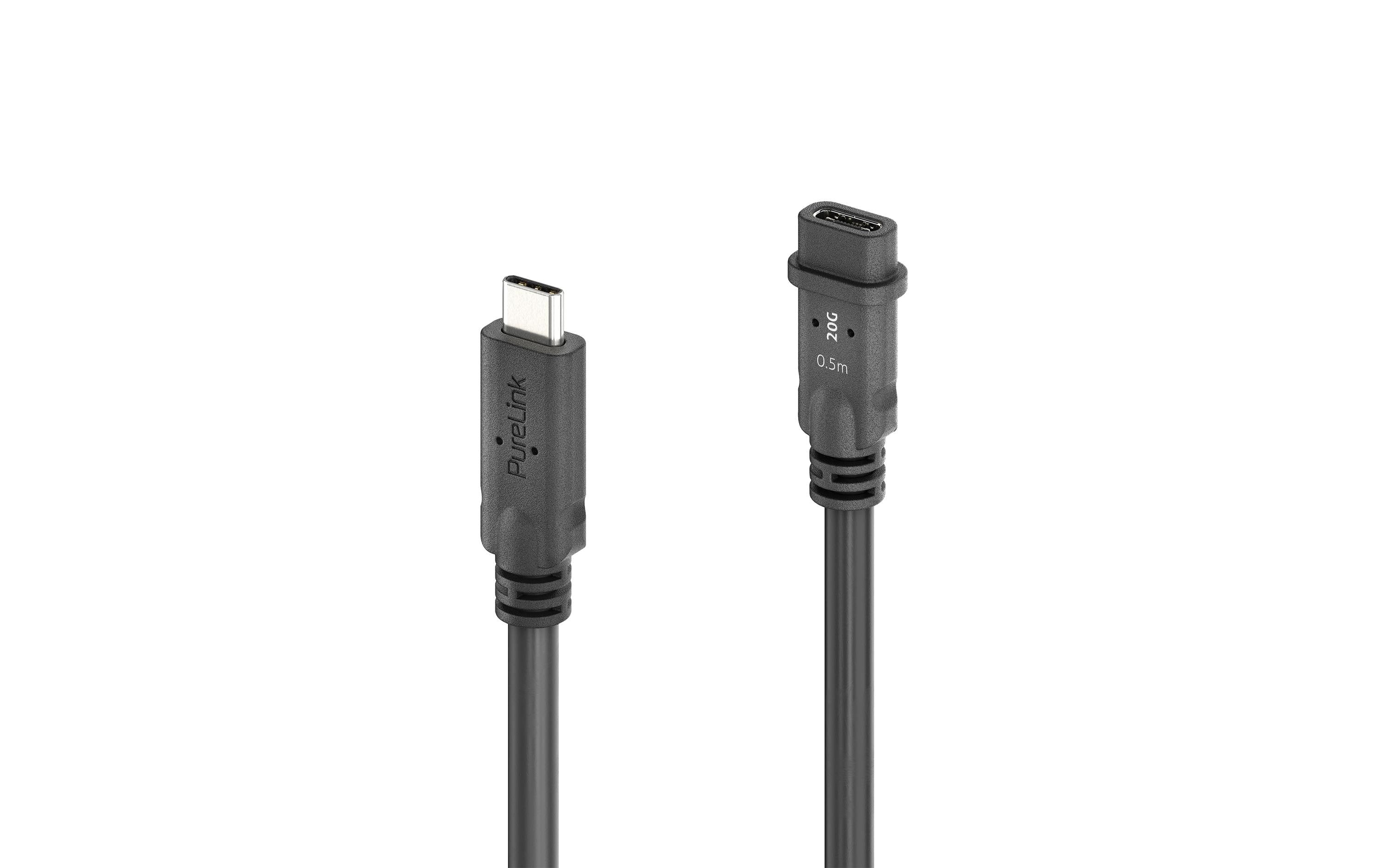 MicroX4 USB4 Verlängerungskabel C-C, 0.5m 20Gbps, 240W, USB4 Gen2, Passive