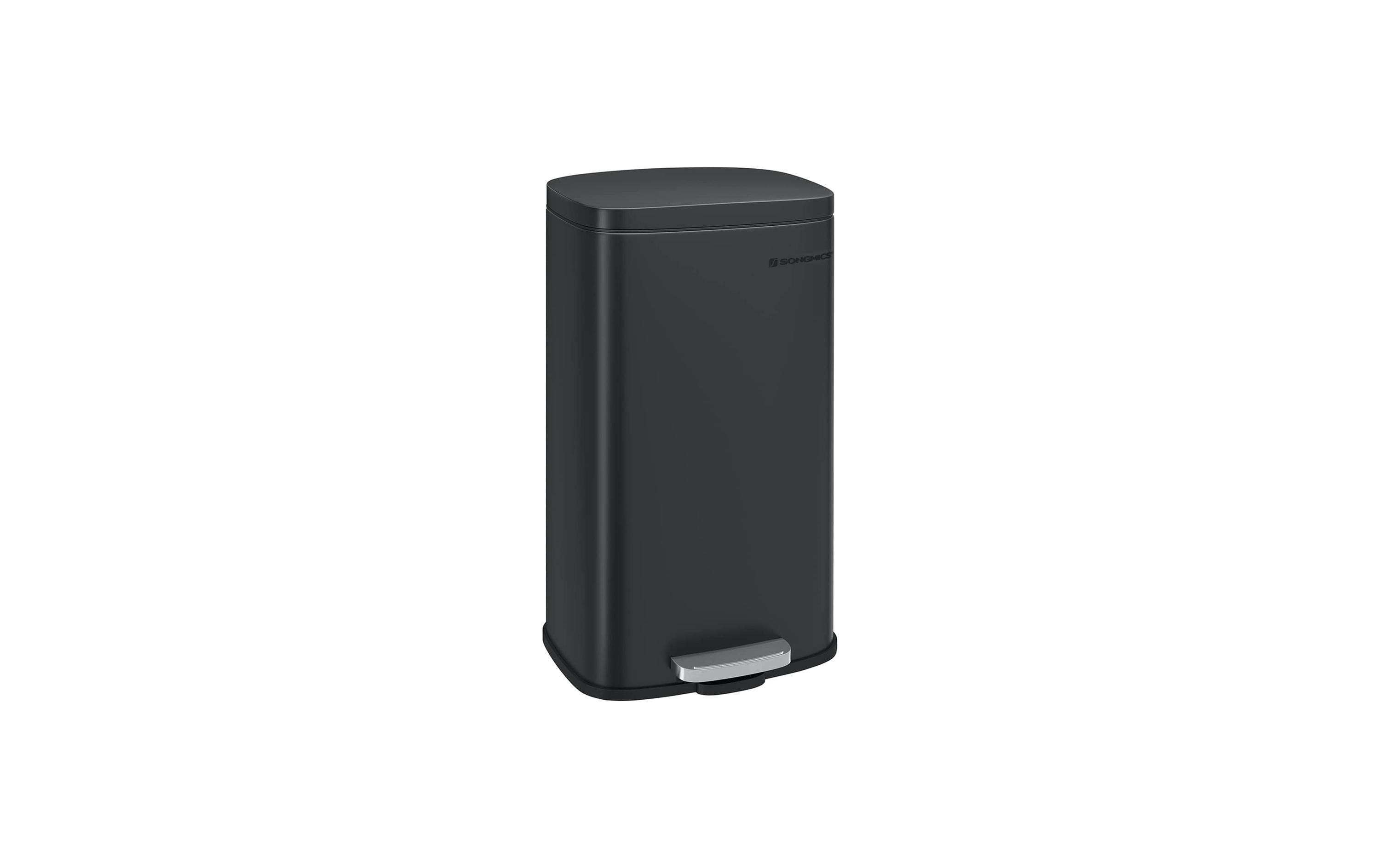 Songmics Treteimer 30 Liter, Grau 34.8x29.7x63.3 cm, Stahl, Kunststoff