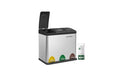 Songmics Treteimer 3x8 Liter, Silber 24 Liter, 46.5x29.5x40.5cm,Stahl,Kunststoff