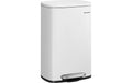 Songmics Treteimer 50 Liter, Weiss 43.2x37.1x63.2 cm, Stahl, Kunststoff