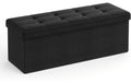 Songmics Sitztruhe Ottomane, 110x38x38 cm Schwarz, MDF, Schaumstoff