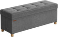 Songmics Sitztruhe Ottomane, 110x38x40 cm Dunkelgrau, MDF, Schaumstoff