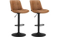 Vasagle Barhocker Braun, 2er Set 49.2x48.1x93.1-114.1 cm, Kunstleder