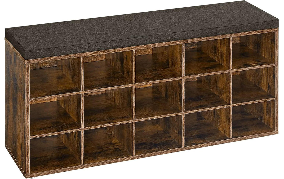 Vasagle Schuhschrank Industrial mit Polster 105x30x48 cm, Spanplatten
