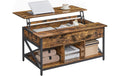 Vasagle Couchtisch Industrial, aufklappbar 100x60x48 cm, Sperrholz, Stahl