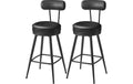Vasagle Barhocker, 2er Set, Schwarz 54x54x90.5 cm, Kunstleder, Stahl, Sperrholz
