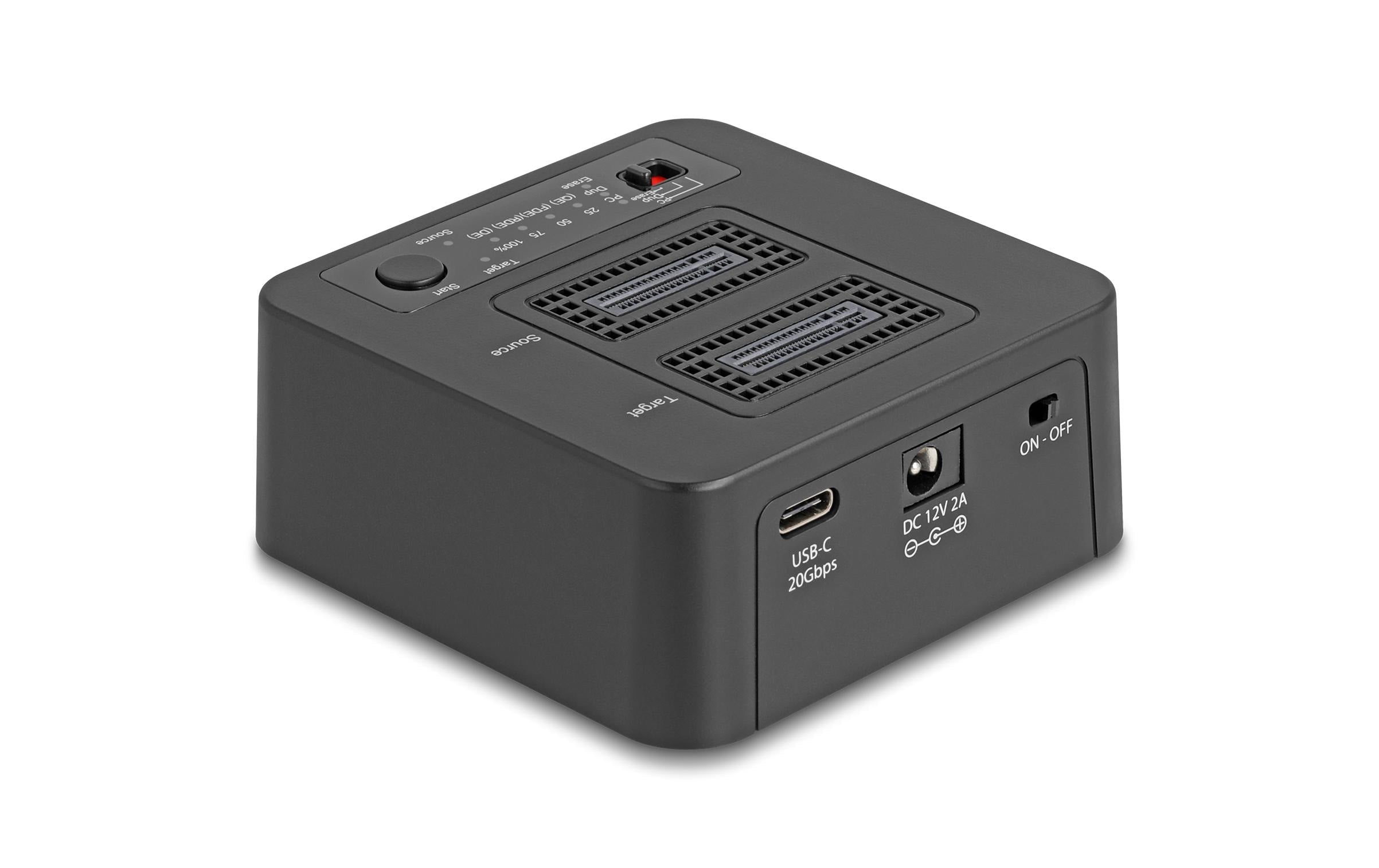 Delock M.2 Dockingstation für 2x M.2 NVMe PCIe SSD, Klonfunktion, Löschfunktion