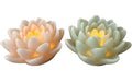 Dameco LED Wachskerze Lotus Set inkl. LED ww, exkl. 2x AA Batterie, Timer
