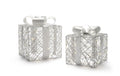 STT LED Silber Geschenkbox Set 2 Stk. 50LED ww, H18/23cm, exkl. 6xAA, Timer 6/18