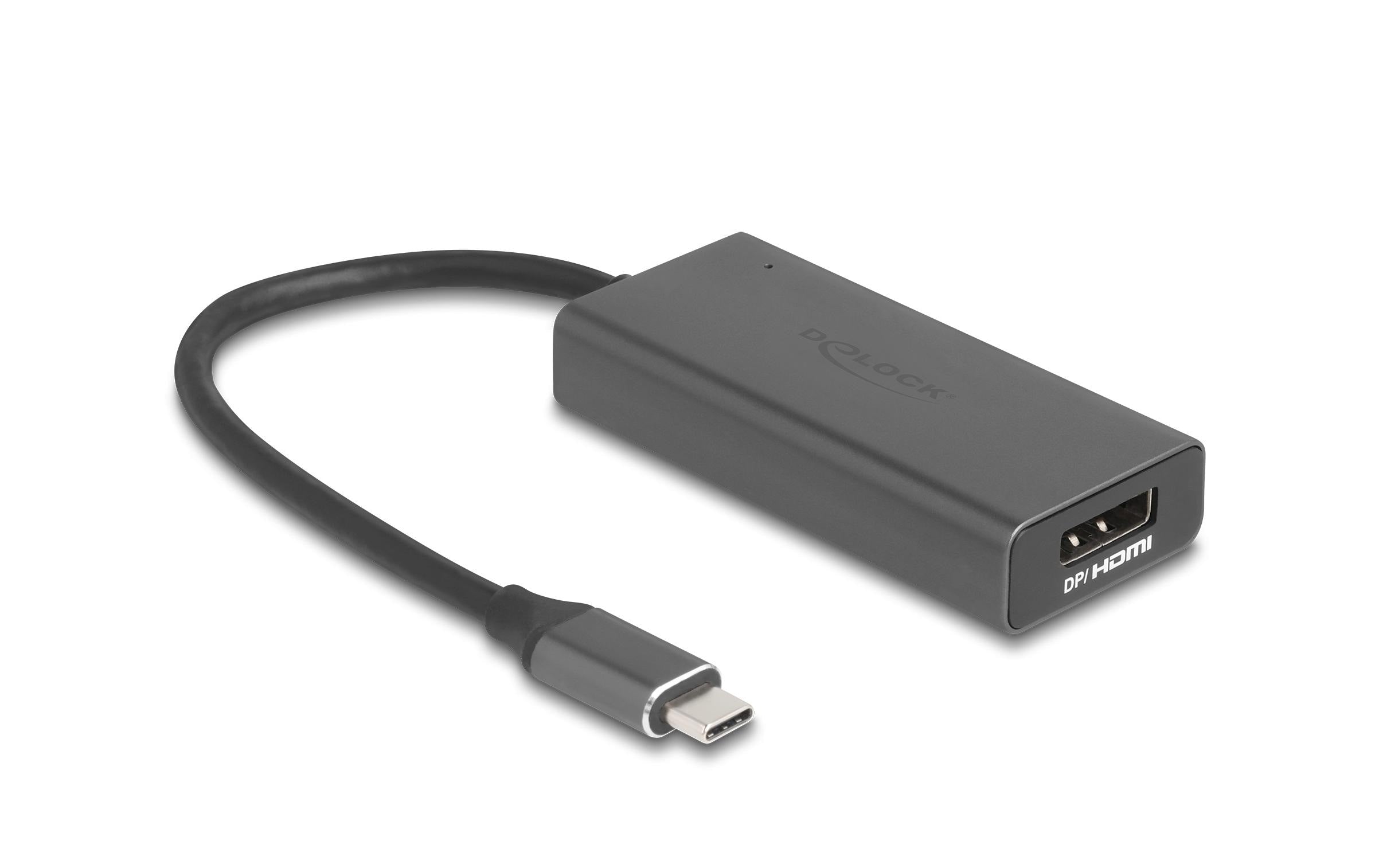Delock USB-C Adapter zu HDMI/DP 8K, Combo mit HDR Funktion Aluminium