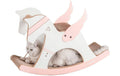 CanadianCat Einhorn-Wippe Kratzbrett, rosa, weiss, 74x26x50cm