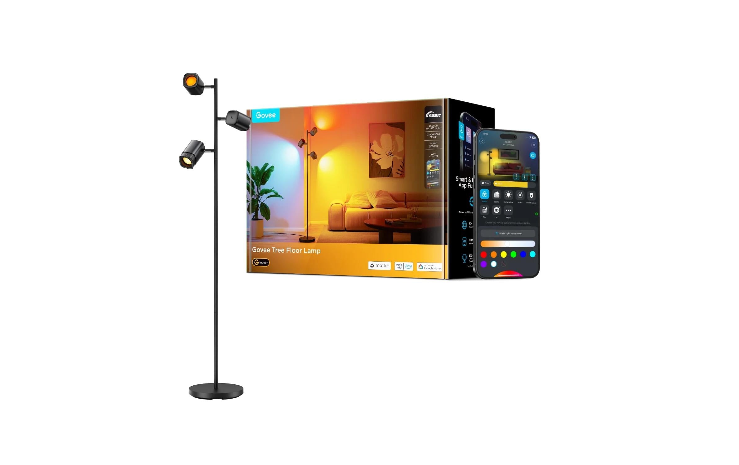 Govee Stechleuchte Tree RGBWWIC, 1500 lm