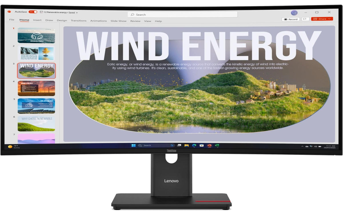 Lenovo TV T34WD-40, 34", 21:9, 3440x1440 VA, HDMI, DP, USB-C