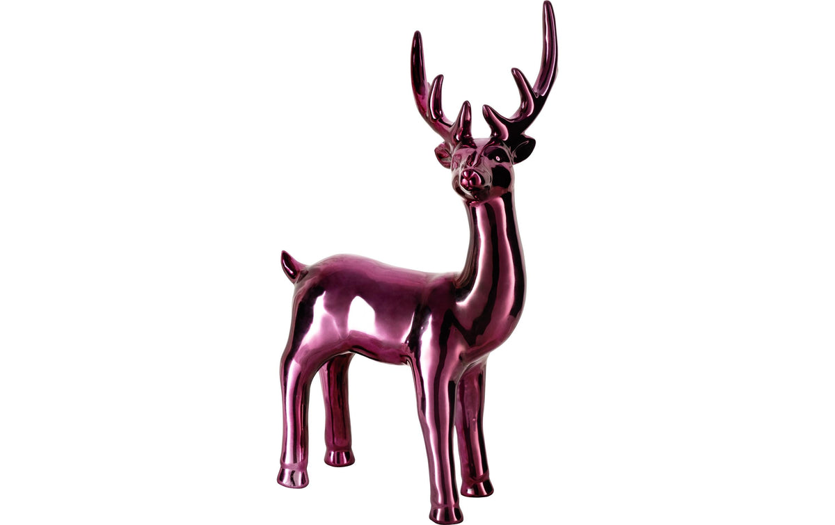 Eglo Aufsteller Hirsch Catacol Porzellan, L 165, B 110, H 315, Pink