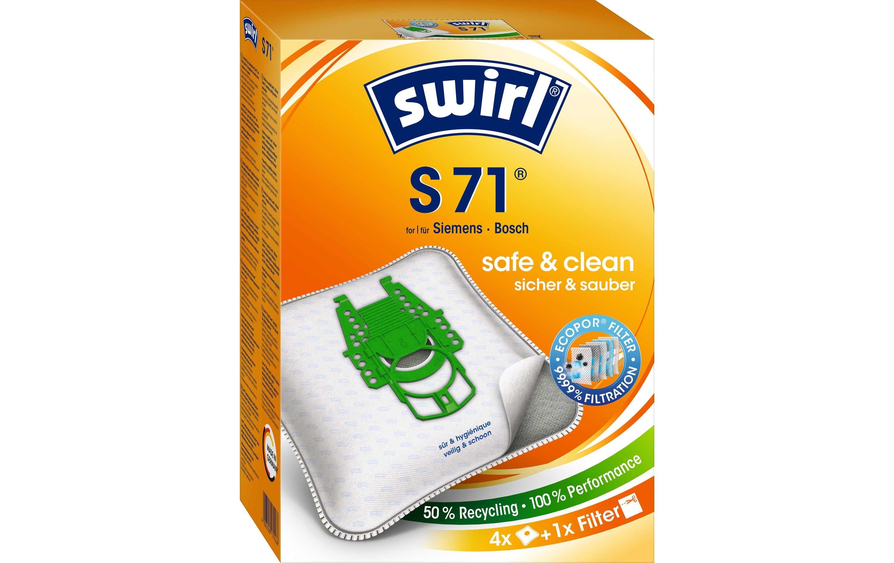 Swirl Staubfilterbeutel S 71 4 Stück AirSpace Technology