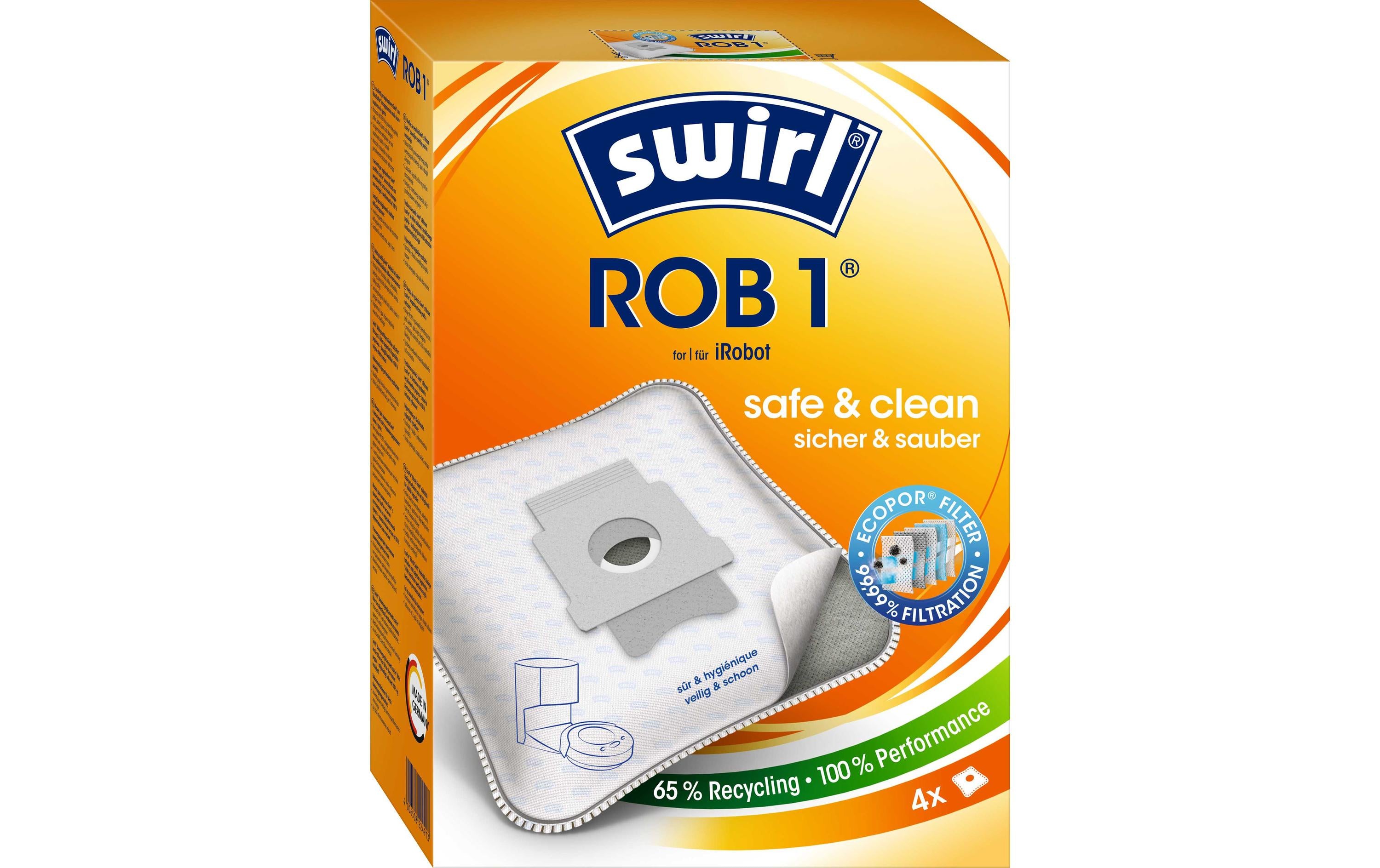 Swirl Staubfilterbeutel ROB 1 Inhalt 4 Beutel