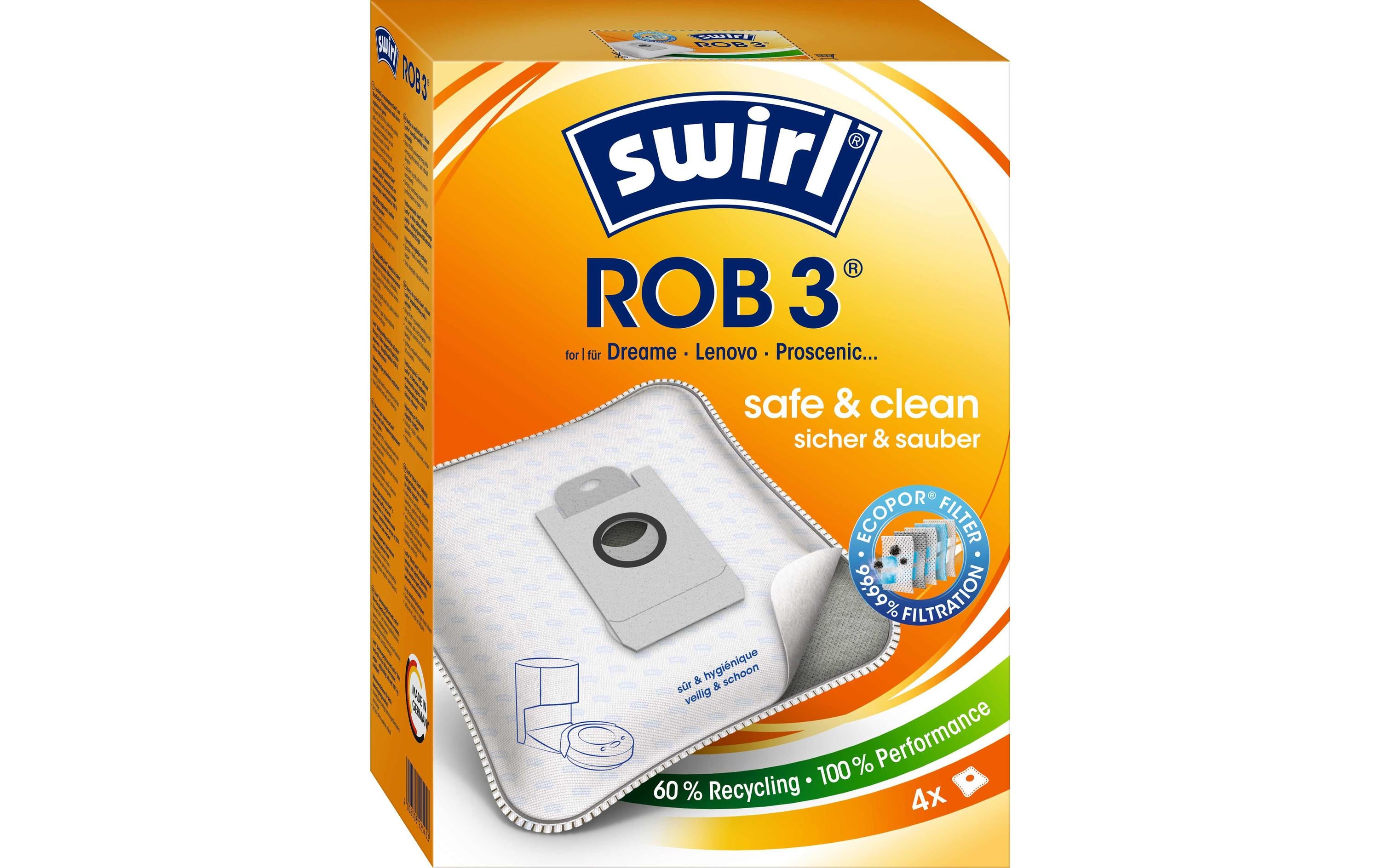 Swirl Staubfilterbeutel ROB 3 Inhalt 4 Beutel