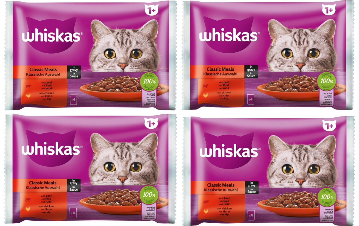 WHISKAS Klassische Auswahl in Sauce 1+ KIT 4 x 4x85g