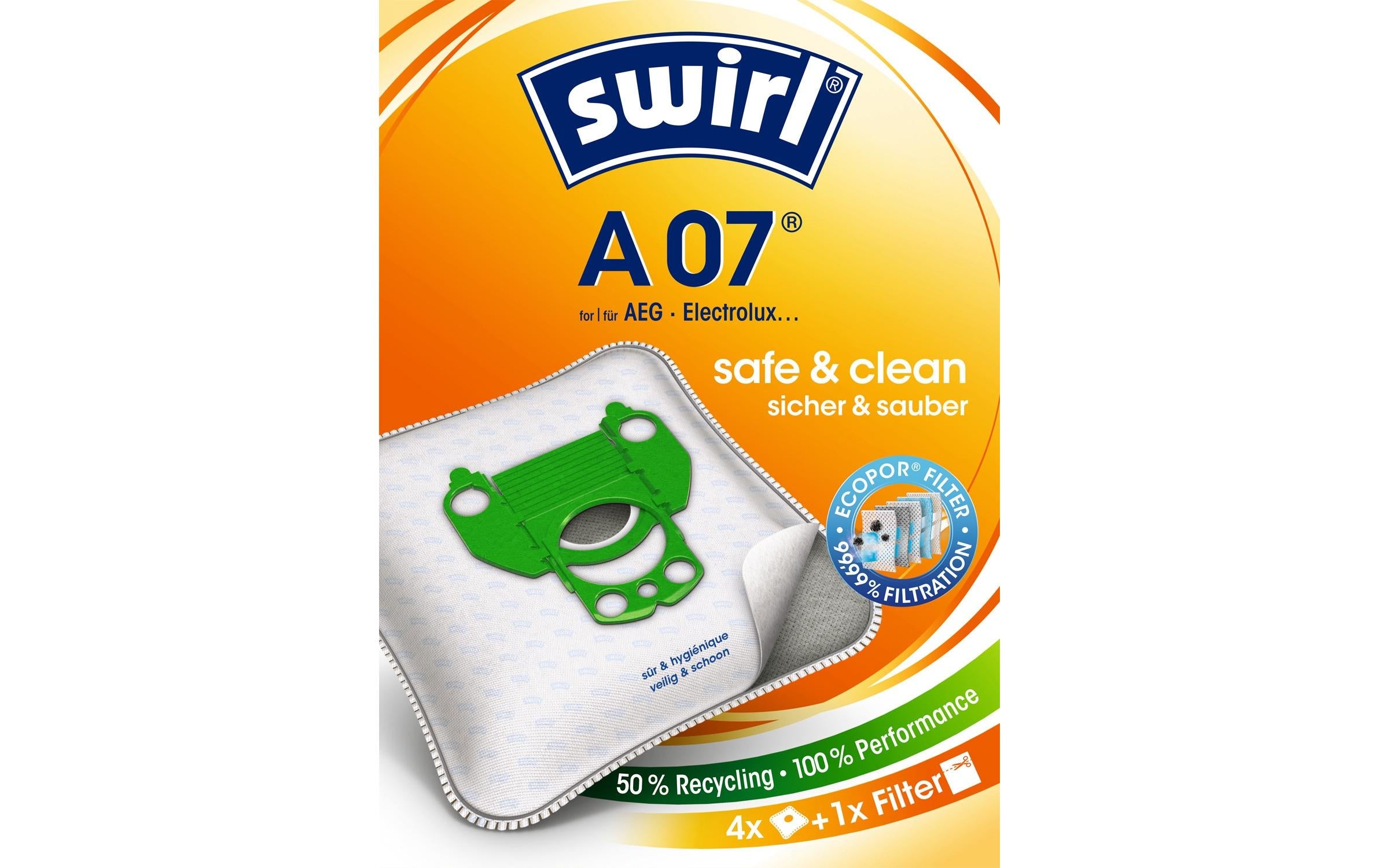 Swirl Staubfilterbeutel A 07 4 Stück