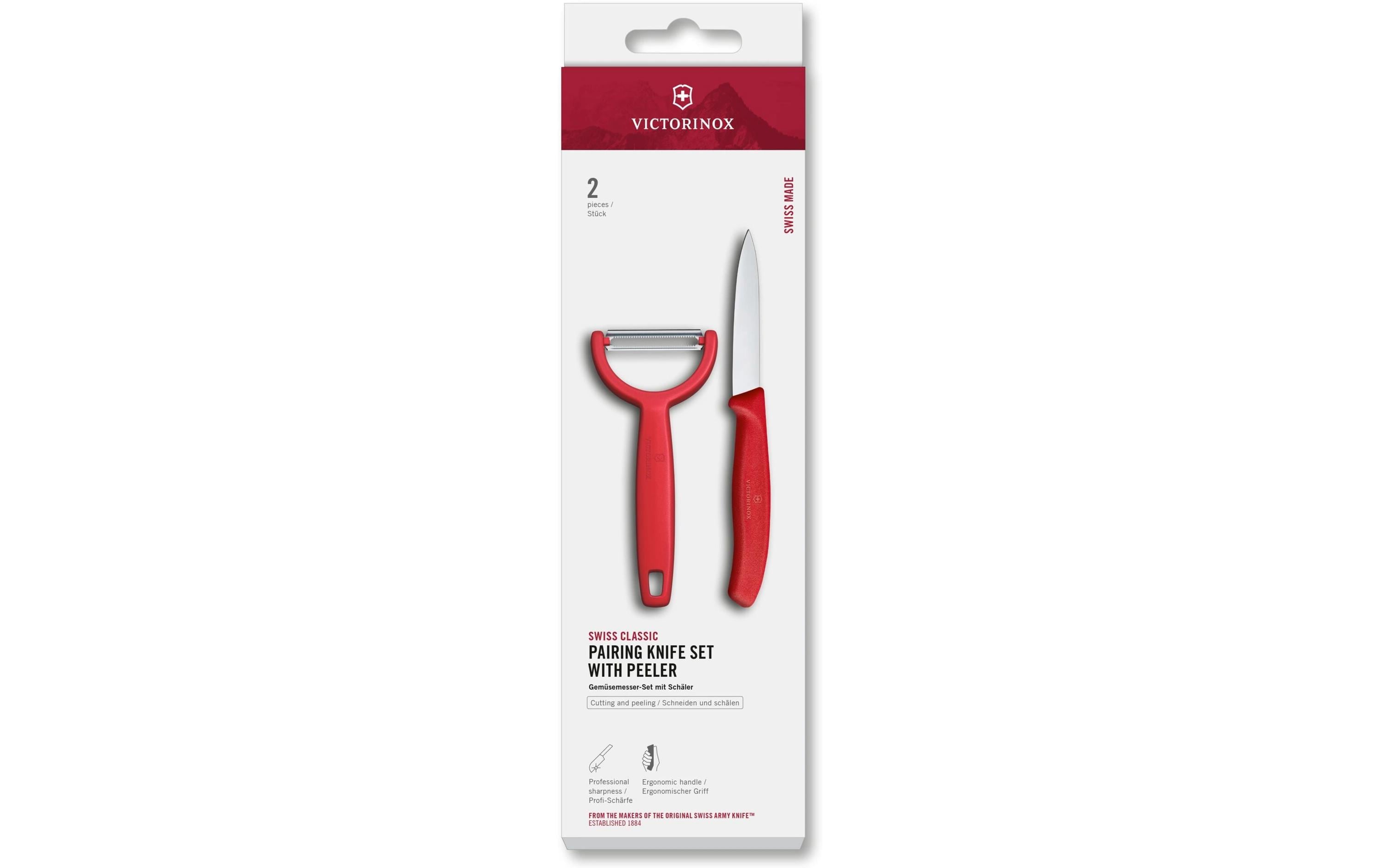 Victorinox Classic Gemüsemesser Set rot Set 2tlg, Schäler + Gemüsemesser