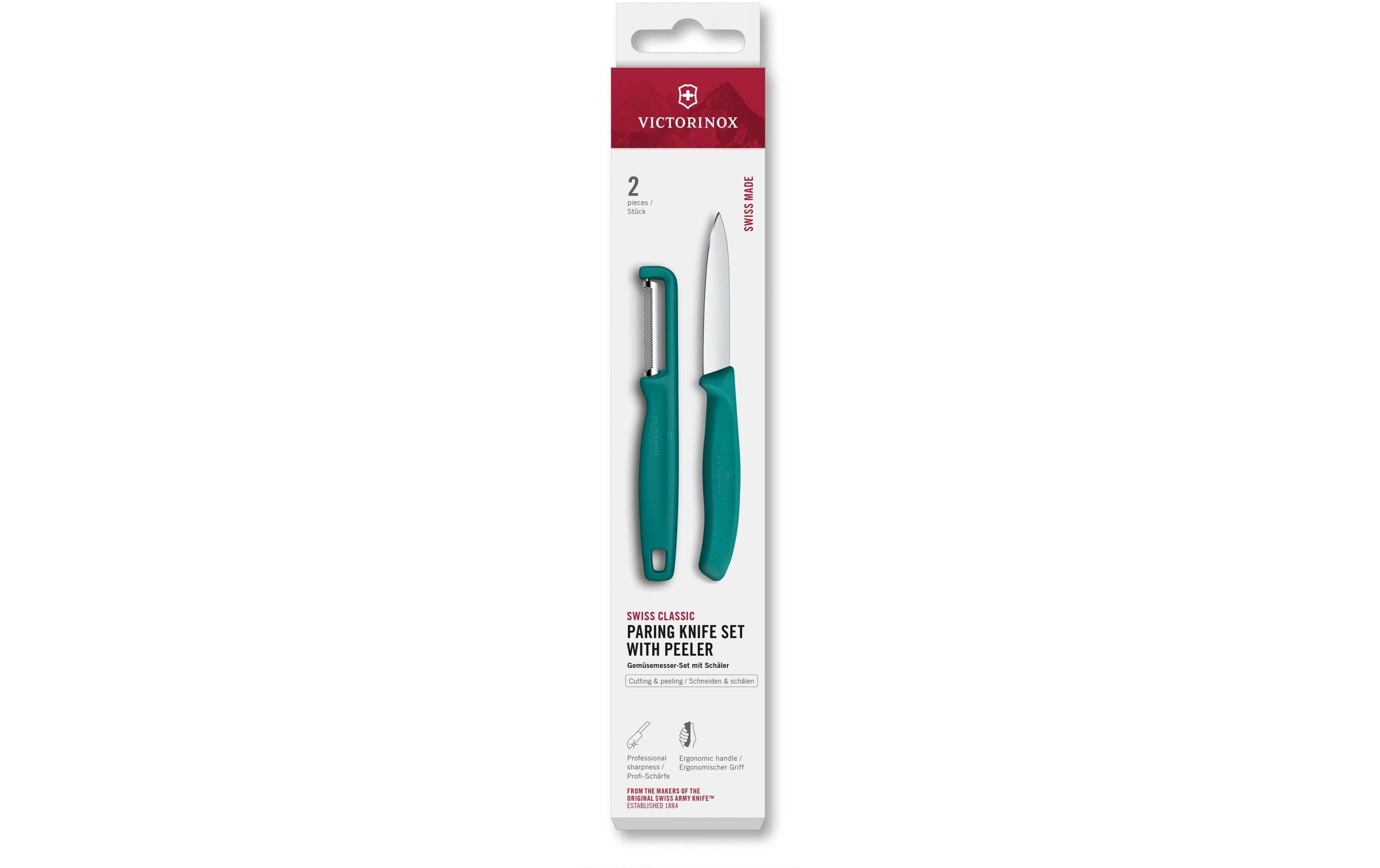 Victorinox Classic Gemüsemesser Set grün Set 2tlg, Schäler + Gemüsemesser