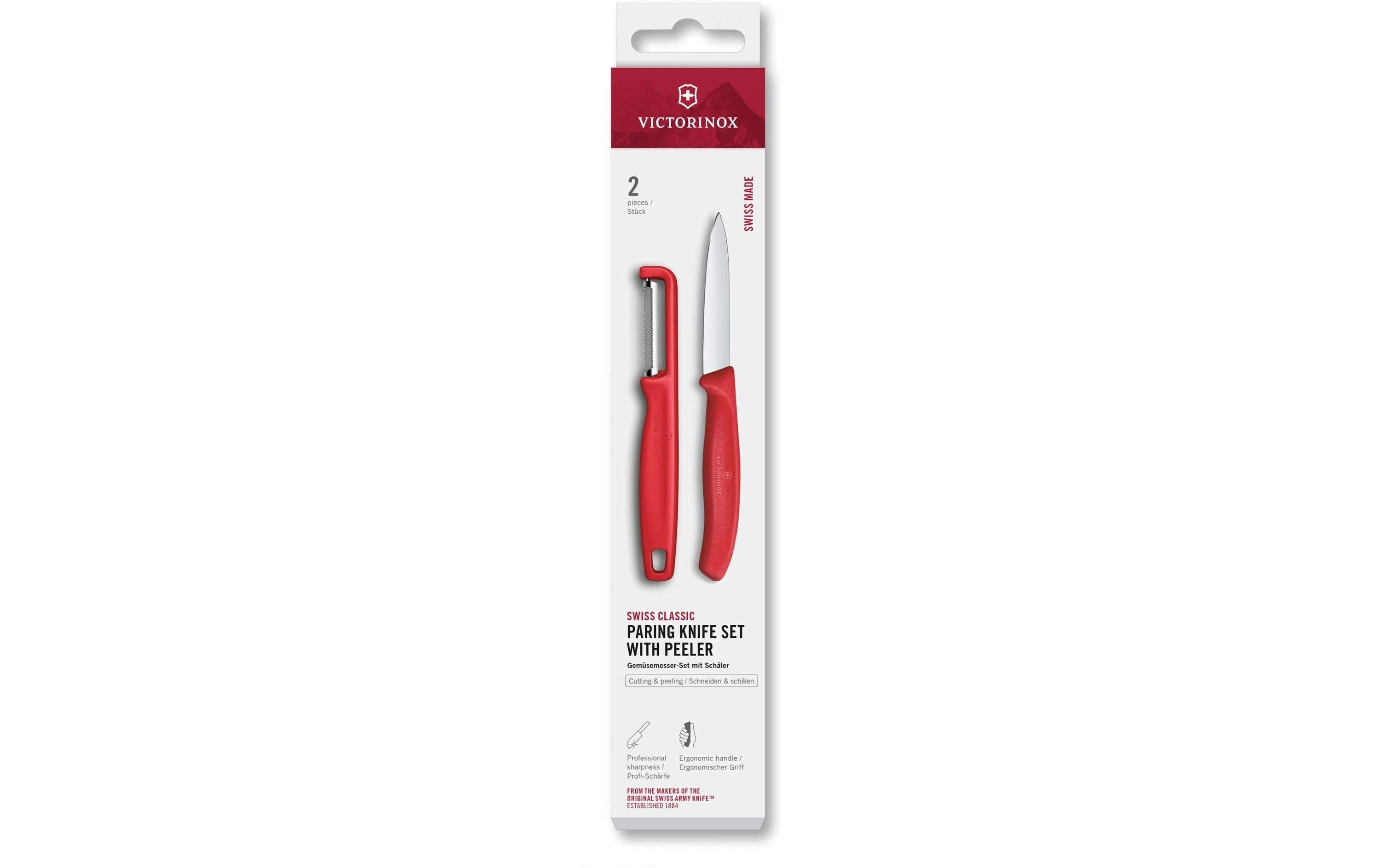 Victorinox Classic Gemüsemesser Set rot Set 2tlg, Schäler + Gemüsemesser